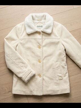 Vintage Woodward's Cream Corduroy Sherpa-Lined Car Coat